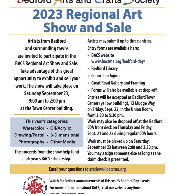 Bedford Day 2023 Regional ArtShow and Sale